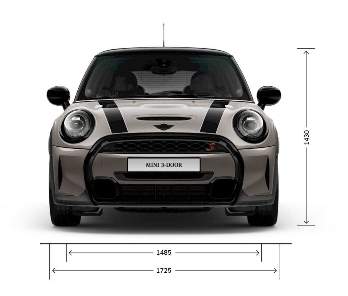 The New MINI 3 Door – front view – dimensions